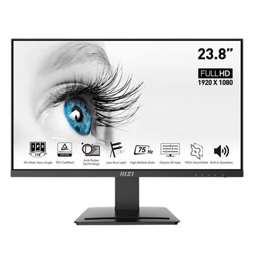 MSI PRO MP243 23.8″ INCH 75HZ FHD IPS LEVEL ULTRA SLIM FRAMELESS MONITOR (3 YEARS WARRANTY)