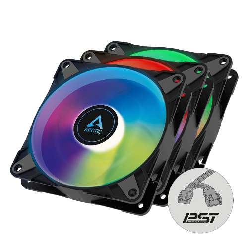ARCTIC P12 PWM PST A-RGB (BLACK) 3 PACK FAN KIT (2 YEARS WARRANTY)