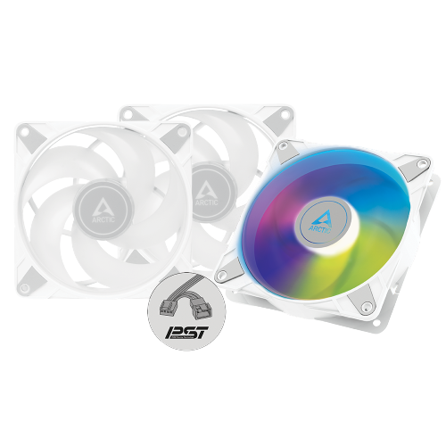 ARCTIC P12 PWM PST A-RGB (WHITE) 3 PACK FAN KIT (6 YEARS WARRANTY)