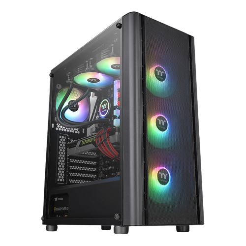 THERMALTAKE V250 TG ARGB MID-TOWER BLACK (03 ARGB FANS & 01 EXHAUST FAN)