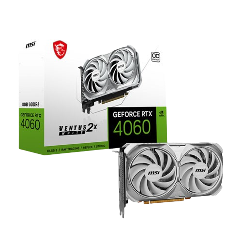 MSI GEFORCE RTX 4060 VENTUS OC 2X 8GB GDDR6X WHITE GRAPHICS CARD (3 YEARS WARRANTY)