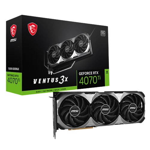 MSI GEFORCE RTX 4070 TI VENTUS OC 3X E1 12GB GDDR6X GRAPHIC CARD (3 YEARS WARRANTY)