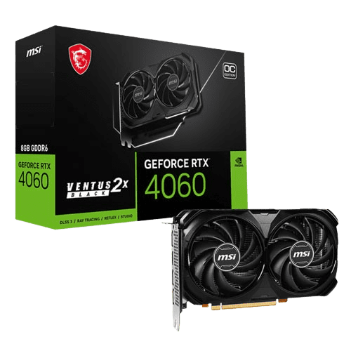 MSI GEFORCE RTX 4060 VENTUS OC 2X 8GB GDDR6X BLACK GRAPHICS (3 YEARS WARRANTY)