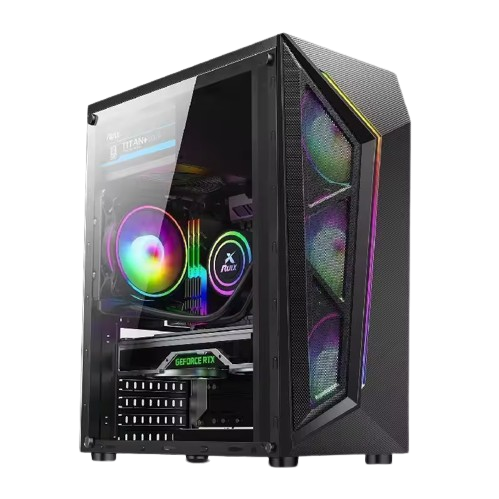 VIPER T305-L1 GAMING CASING WITH 3 FIXED RGB FANS Detail View
