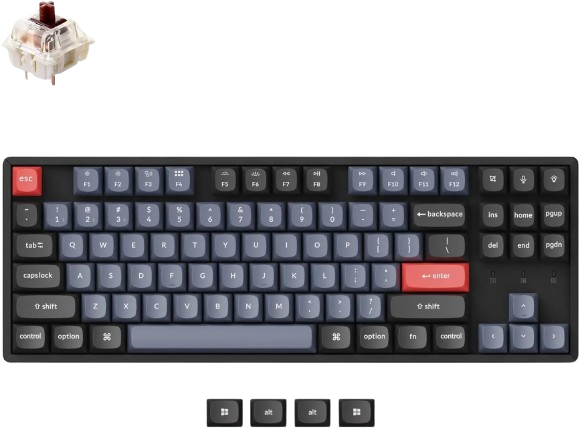 KEYCHRON K8 PRO K8P-J3 BROWN SWITCH RGB QMK/VIA WIRELESS MECHANICAL KEYBOARD Detail View