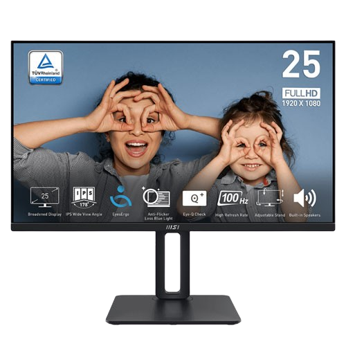 MSI PRO MP251P 24.5" INCH 100HZ 1MS FHD ULTRA SLIM FRAMELESS MONITOR WITH ADJUSTATBLE STAND