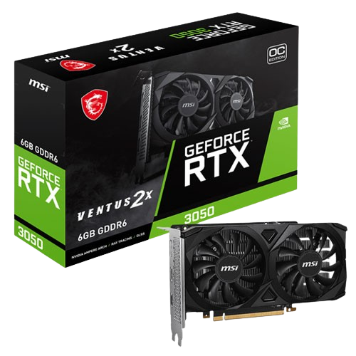 MSI GEFORCE RTX 3050 VENTUS 2X E 6GB OC GRAPHICS CARD (3 YEARS WARRANTY)