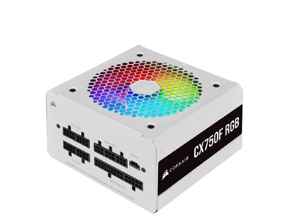 CORSAIR CX-F RGB SERIES CX750F RGB WHITE 750W 80 PLUS BRONZE FULLY MODULER POWER SUPPLY (USED ITEM)