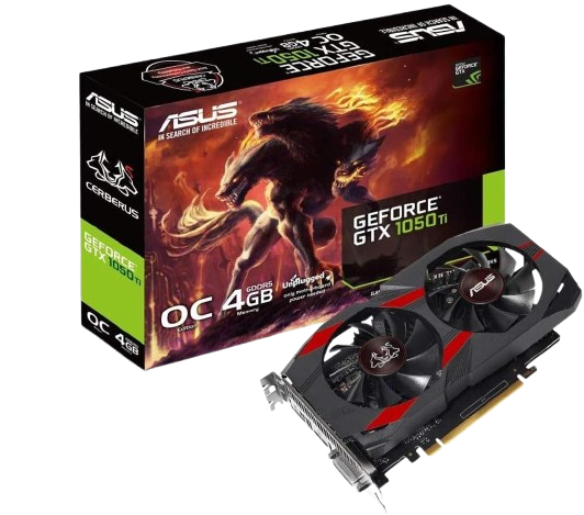 ASUS CERBERUS GEFORCE GTX 1050 TI 4GB OC EDITION GDDR5 GAMING GRAPHICS CARD (USED ITEM)