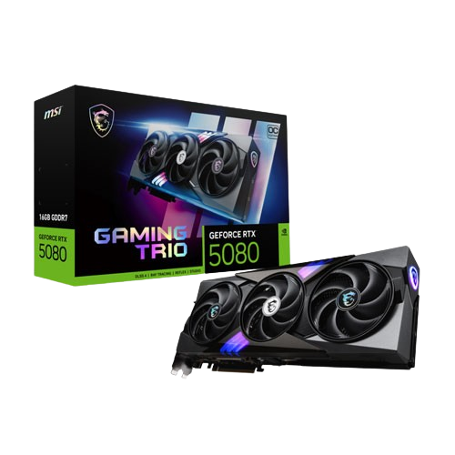 MSI GEFORCE RTX 5080 GAMING TRIO OC 16GB GDDR7X GRAPHICS CARD (3 YEARS WARRANTY)