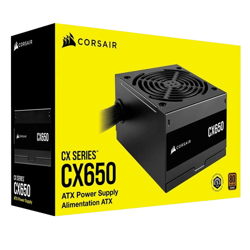 CORSAIR CX650 80 PLUS BRONZE CERTIFIED POWER SUPPLY (5 YEARS WARRANTY)