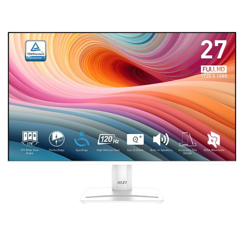 MSI PRO MP275W E2 27" INCH 120HZ 1MS FHD ULTRA SLIM FRAMELESS WHITE MONITOR (3 YEARS WARRANTY)