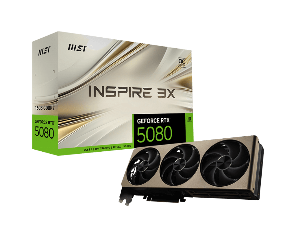 MSI Geforce RTX 5080 INSPIRE 3X OC 16GB GDDR7X Graphic Card (3 YEARS WARRANTY)