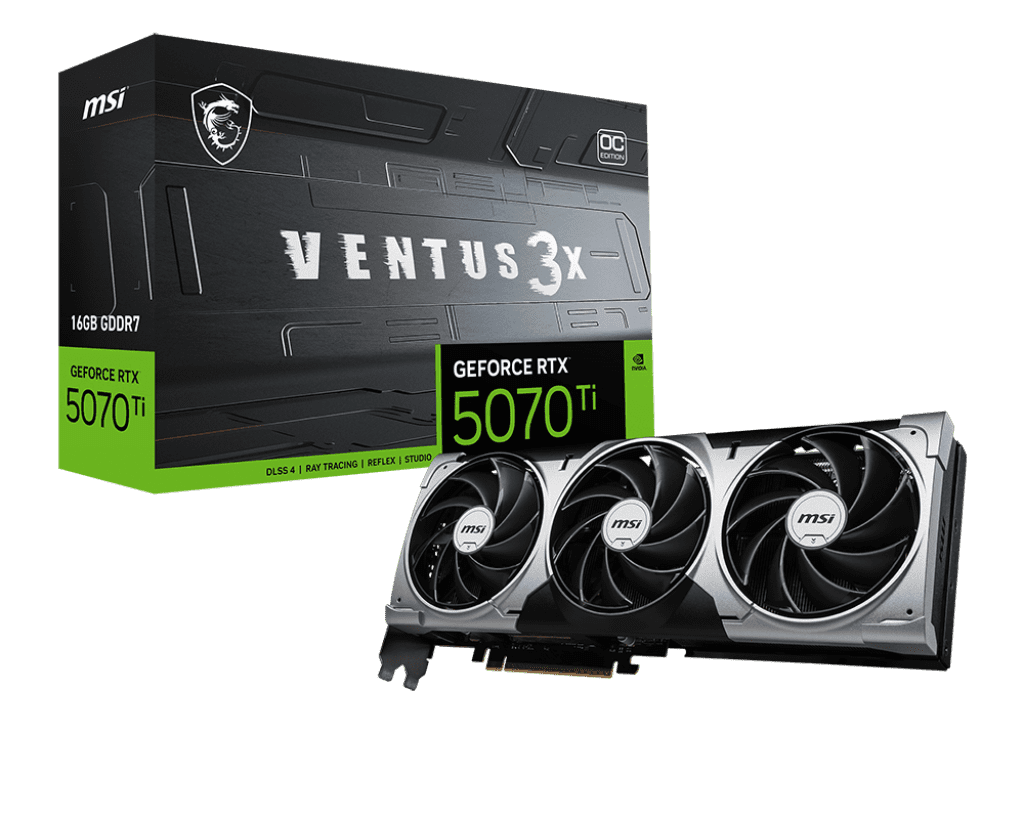 MSI GEFORCE RTX 5070 TI VENTUS OC 3X 16GB GDDR7X GRAPHIC (3 YEARS WARRANTY)