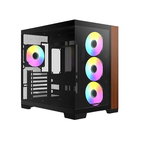 RAIDMAX INFINITA I610 WOOD ARGB MID-TOWER GAMING CASE BLACK