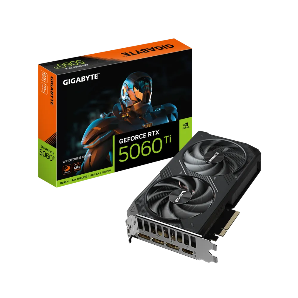 GIGABYTE RTX™ 5060 Ti WINDFORCE OC 16G GRAPHIC CARD (3 YEARS WARRANTY)