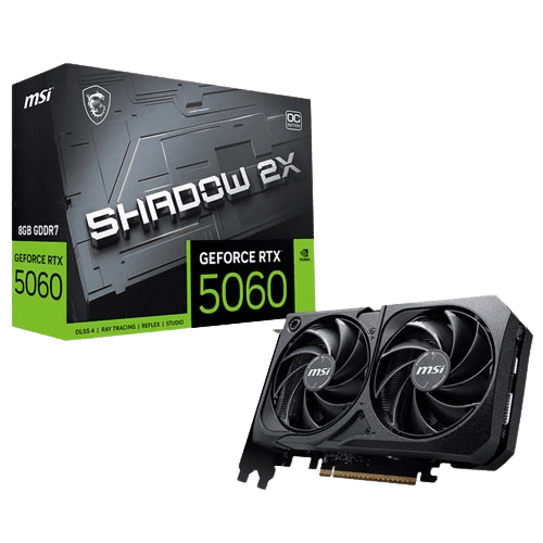 MSI GEFORCE RTX 5060 SHADOW 2X OC 8GB GDDR7X GRAPHICS CARD (3 YEARS WARRANTY)