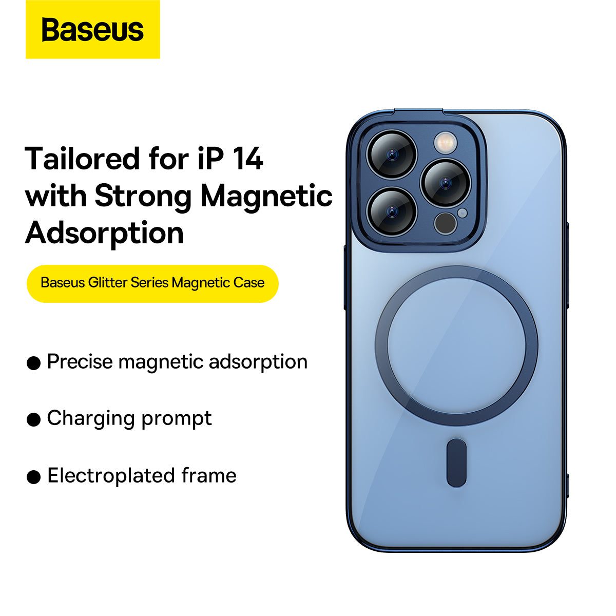 BASEUS IPHONE 14 PRO MAX GLITTER SERIES MAGNETIC CASE (6 MONTHS WARRANTY) - Image 2