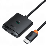 BASEUS AIRJOY SERIES 2-IN-1 BIDIRECTIONAL HDMI SWITCH – 1M HDMI CABLE CLUSTER BLACK (6 MONTHS WARRANTY)