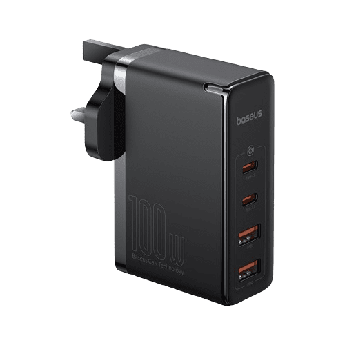 BASEUS GAN5 PRO 100W FAST CHARGER 2C+2U UK PIN – 6M (6 MONTHS WARRANTY)