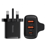 BASEUS 30W 2U+C COMPACT FAST CHARGER UK BLACK (6 MONTHS WARRANTY)
