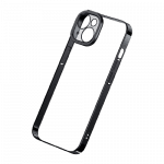 BASEUS IPHONE 14 CASE WITH FULL COVERAGE TEMPERED GLASS – GLITTER SERIES – BLACK (6 MONTHS WARRANTY)