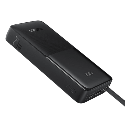BASEUS BIPOW 2 DIGITAL DISPLAY POWER BANK WITH BUILT-IN USB-C CABLE 10000MAH 20W CLUSTER BLACK (6 MONTHS WARRANTY) Detail View
