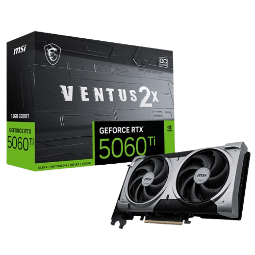 MSI GEFORCE RTX 5060 TI VENTUS 2X OC PLUS 16GB GDDR7X GRAPHICS CARD (3 YEARS WARRANTY)