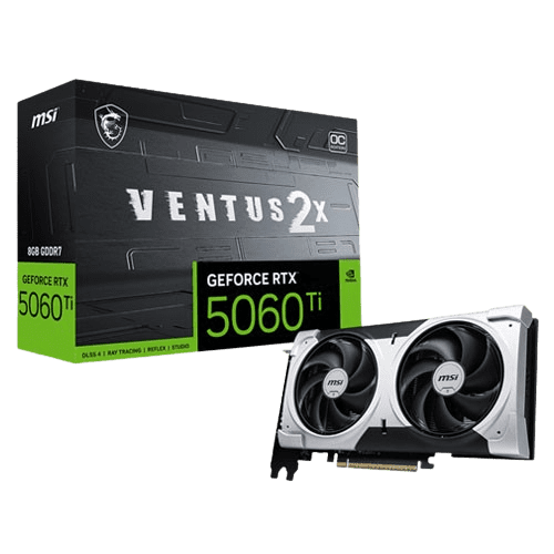 MSI GEFORCE RTX 5060 TI VENTUS 2X OC PLUS 8GB GDDR7X GRAPHICS CARD (3 YEARS WARRANTY)