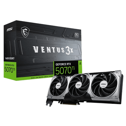 MSI GEFORCE RTX 5070 TI VENTUS OC 3X 16GB GDDR7X GRAPHIC CARD (3 YEARS WARRANTY)