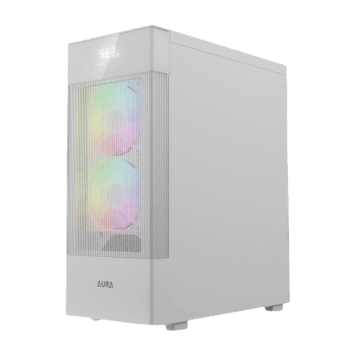 Gamdias Aura GC5 Elite With Digital Display ARGB Mid-Tower Case White - Image 3