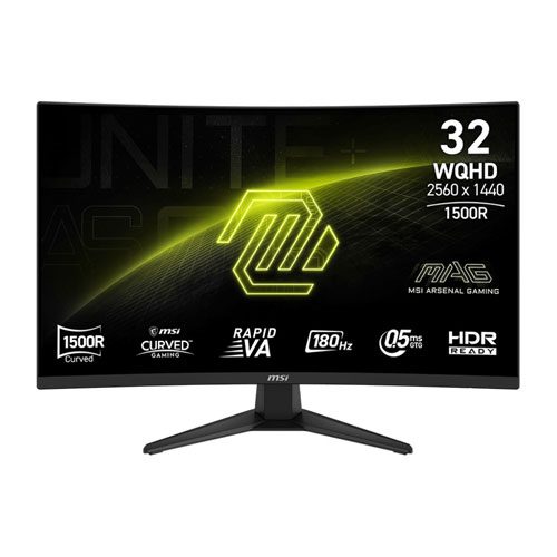 MSI MAG 321CQF E18 31.5'' inch WQHD (2560 x 1440) 180Hz 0.5ms Adaptive-Sync Curved Gaming Monitor (3 YEARS WARRANTY)