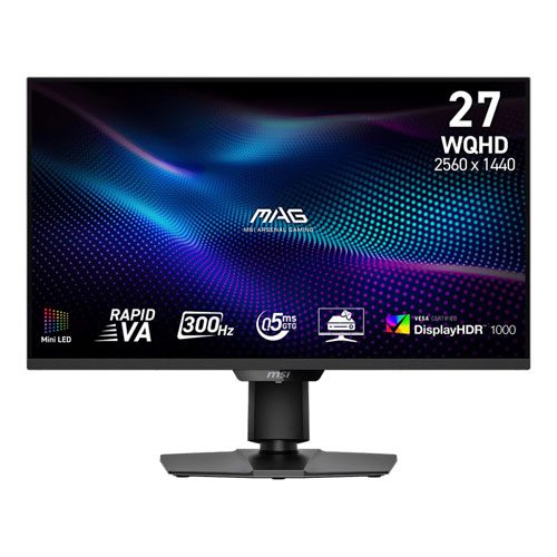 MSI MAG 274QPF X30MV 27'' inch WQHD (2560 x 1440) Rapid VA with Mini-LED 300Hz 0.5ms Adaptive-Sync Gaming Monitor (3 YEARS WARRANTY)