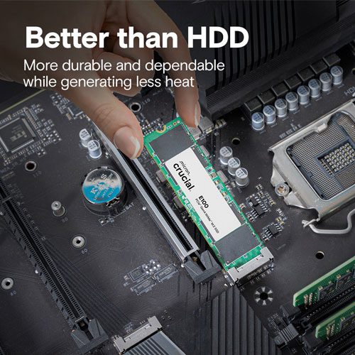 CRUCIAL E100 NVMe PCIe Gen4 X4 2280 1TB M.2 NVME SSD (3 YEARS WARRANTY) Detail View