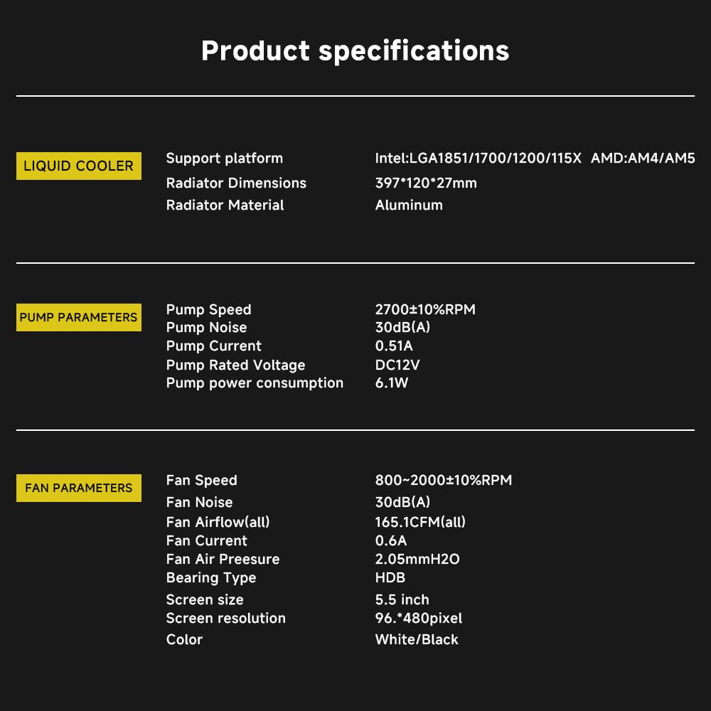 Jungle Leopard Pro Flow 360 LIQUID COOLER - BLACK (3 YEARS WARRANTY) Detail View