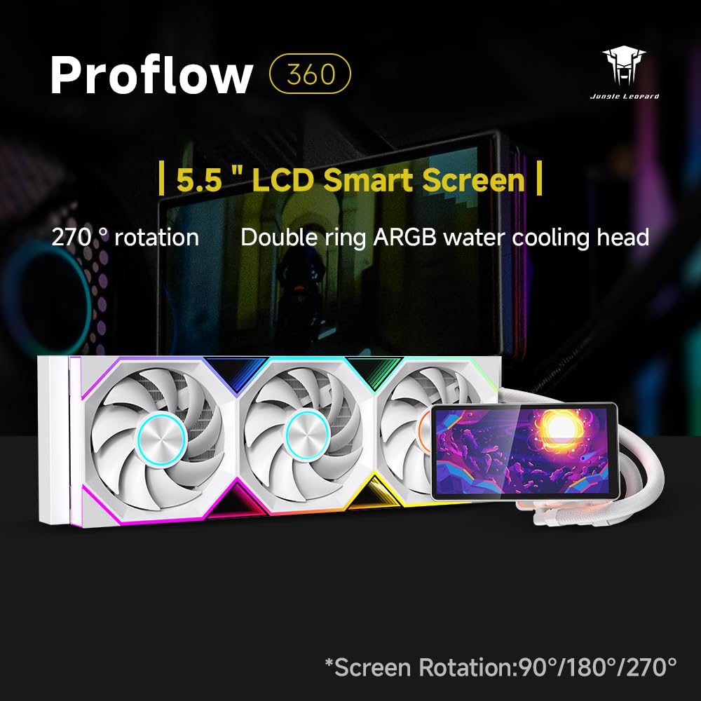 Jungle Leopard Pro Flow 360 LIQUID COOLER - WHITE (3 YEARS WARRANTY) Detail View