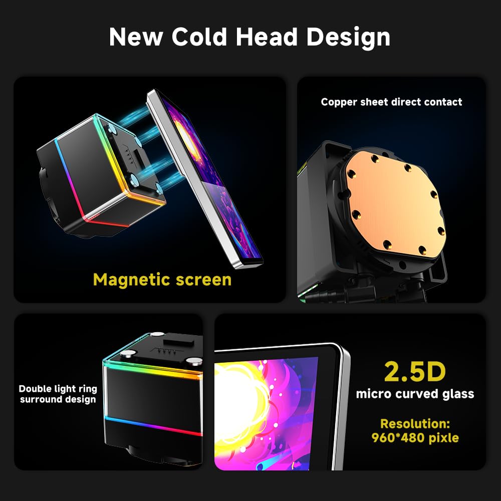 Jungle Leopard Pro Flow 360 LIQUID COOLER - BLACK (3 YEARS WARRANTY) Detail View
