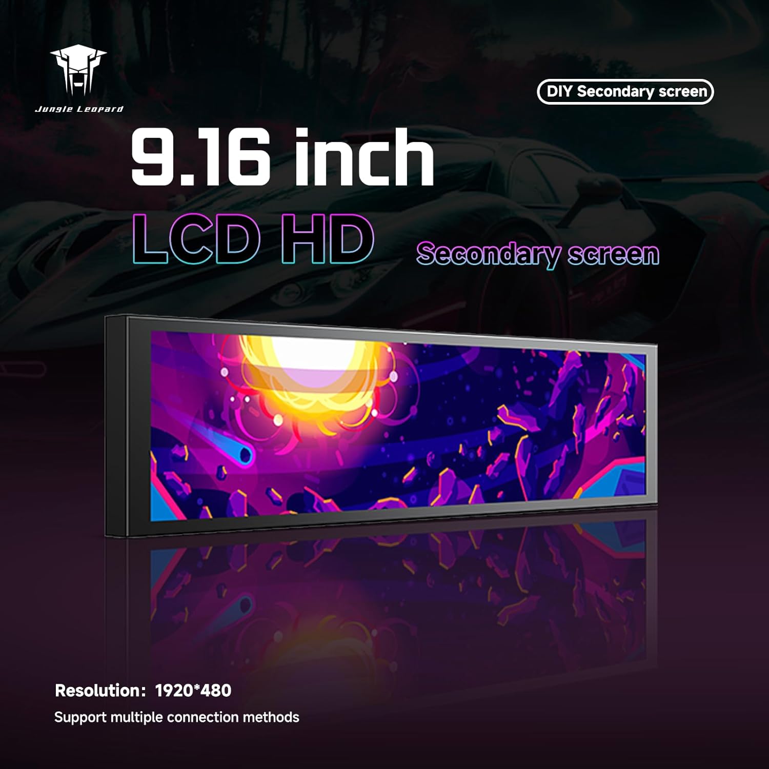 Jungle Leopard 9.16 Inch LCD Mini Customizable 1920*480 IPS Temperature display screen
