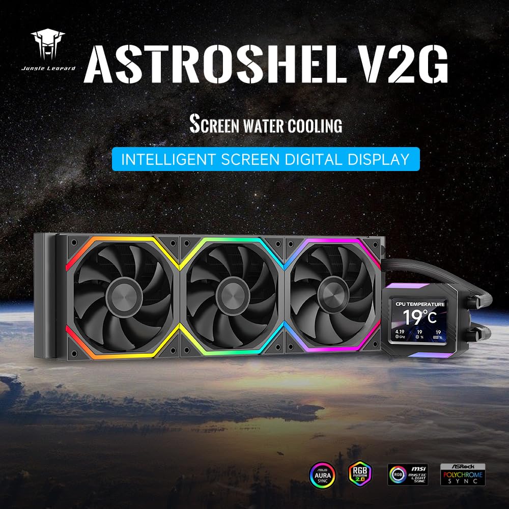 Jungle Leopard Astroshel V2G 360 LIQUID COOLER - BLACK (3 YEARS WARRANTY) Detail View