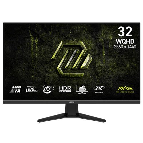 MSI MAG 325QF E18V 31.5'' inch WQHD (2560 x 1440) 180Hz 0.5ms Adaptive-Sync Gaming Monitor (3 YEARS WARRANTY)