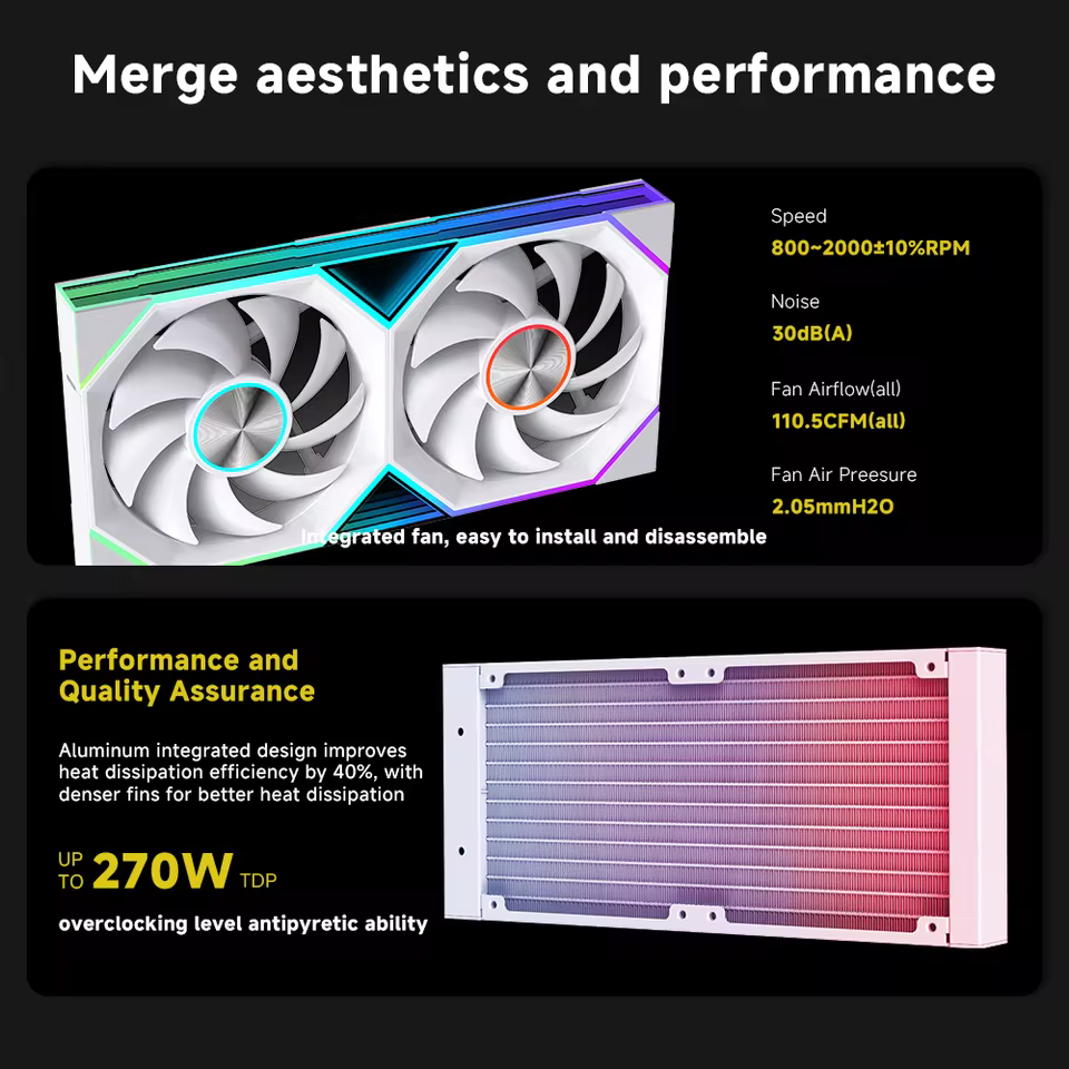 Jungle Leopard Pro Flow 240 LIQUID COOLER - WHITE (3 YEARS WARRANTY) Detail View