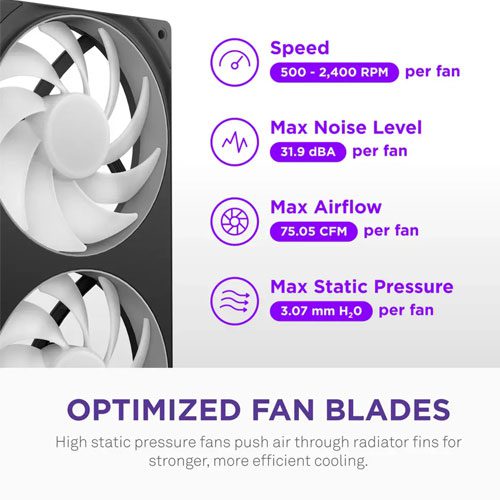 NZXT Kraken Core 360 (360mm) CPU Liquid Cooler Black (6 Years Warranty) Detail View