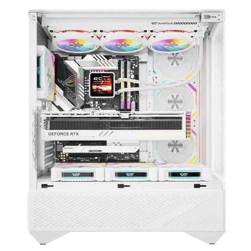 DARK FLASH DY460 WHITE with 4 ARGB FAN CASING Detail View