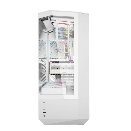 DARK FLASH DY460 WHITE with 4 ARGB FAN CASING Detail View