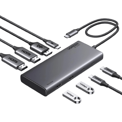 UGREEN 8 – in -1 Revodok Type-C Three Screen Multifunctional Hub – CM639 – 35625 – (1 Year Warranty)