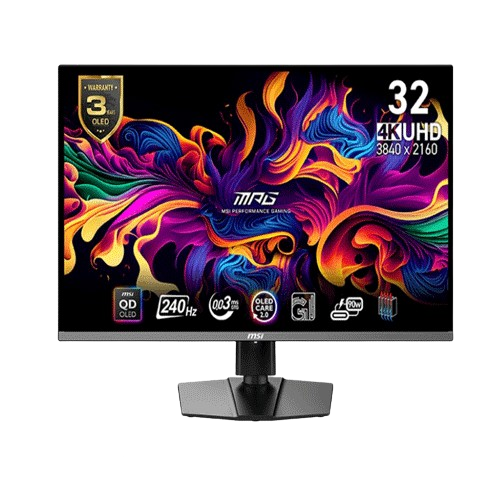 MSI MAG 321UPX 32 INCH QD-OLED UHD (3840X2160) 240HZ 0.03MS ADAPTIVE-SYNC COMPATIBLE FRAMELESS GAMING MONITOR (3 YEARS WARRANTY)