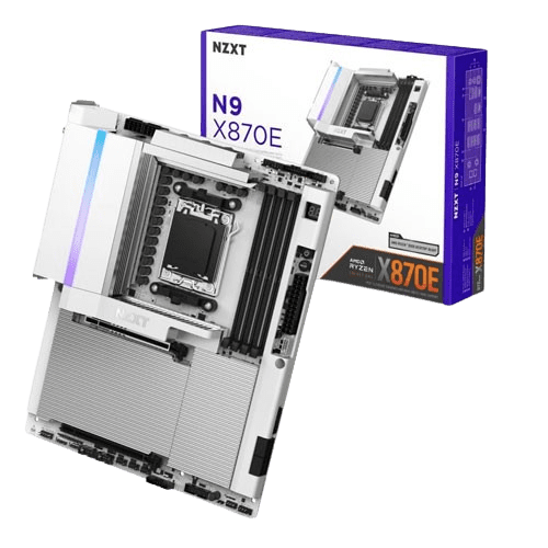 NZXT N9 - AMD X870E Gaming Motherboard with Full Cover & RGB White ( 3 YEARS WARRANTY)