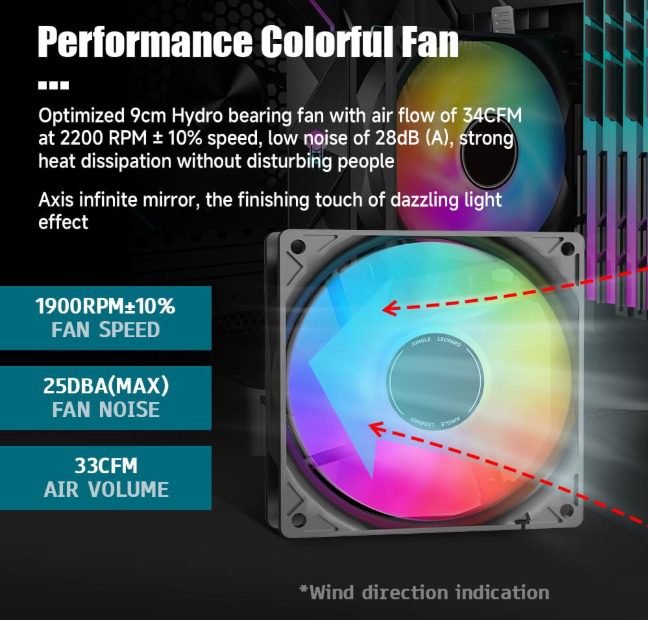 Jungle Leopard K200 CPU Cooler BLACK (6 MONTHS WARRANTY) Detail View