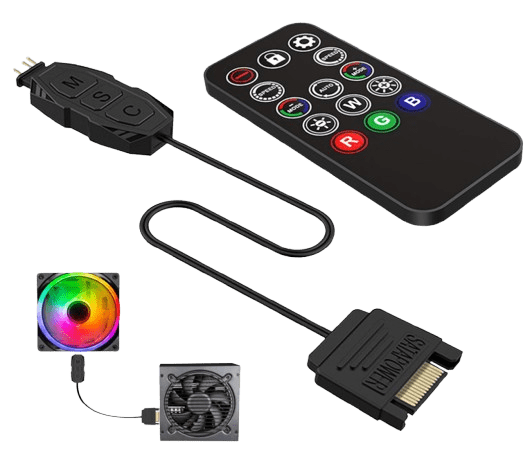 ARGB Control Switch and RGB Fan Hub Splitter