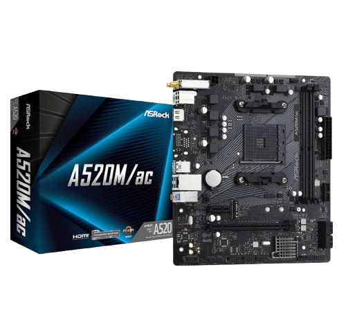 ASROCK A520M/ac D4 MOTHERBOARD (3 YEARS WARRANTY)